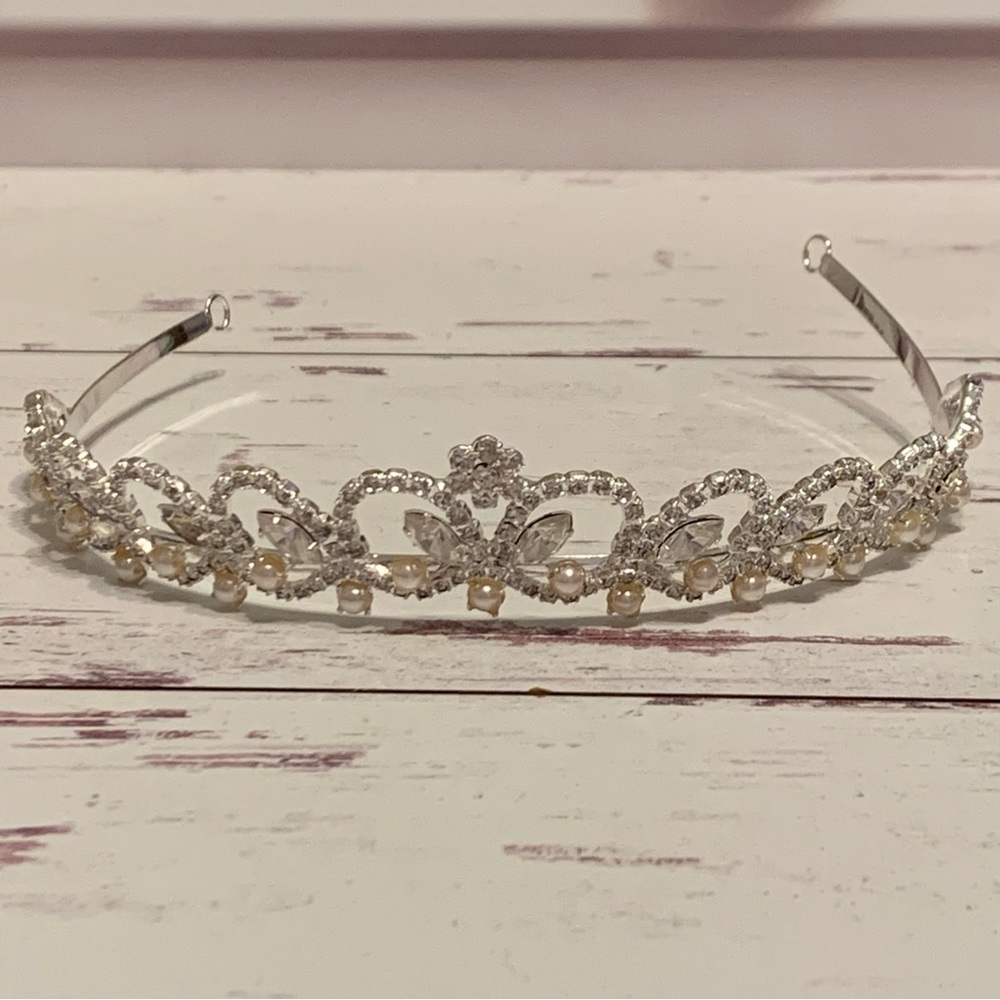 David’s Bridal Rhinestone and Pearl Tiara